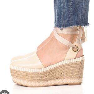 Tory Burch Cream Espadrille Wedges